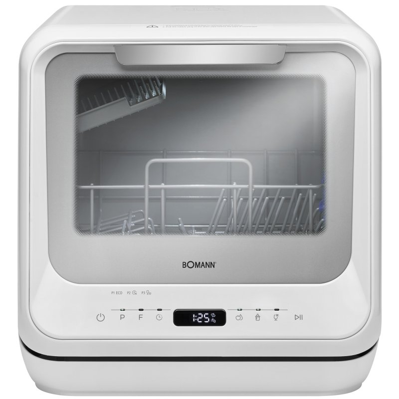 BOMANN mini-vaatwasser TSG 5704, wit, 6 programma's, LED-display